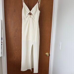 HYFVE Cream Maxi Dress with Cutout Detail